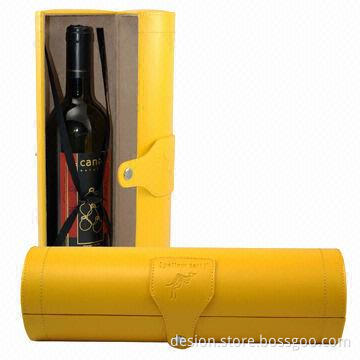 Wine holder with leather